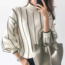 Load image into Gallery viewer, Sweaters4  Women Throat Female Puff Sleeve Elegant Office
