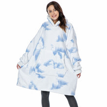 Load image into Gallery viewer, Oversized Hoodie Blanket With Sleeves Sweatshirt Plaid Winter Fleece For Women
