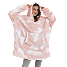 Load image into Gallery viewer, Oversized Hoodie Blanket With Sleeves Sweatshirt Plaid Winter Fleece For Women
