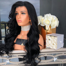 Load image into Gallery viewer, Body Wave Lace Front Wigs Black Color Synthetic Hair
