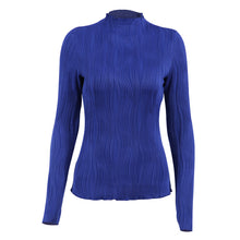 Load image into Gallery viewer, Sexy Blue T-Shirt Long Sleeve Tight Sweater High Neck
