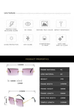 Load image into Gallery viewer, Retro Sunglasses Women Designer Rimless Gradient SunGlasses Shades Cutting Lens Ladies Frameless Eyeglasses
