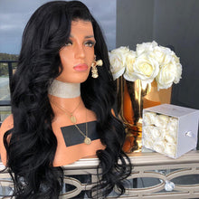 Load image into Gallery viewer, Body Wave Lace Front Wigs Black Color Synthetic Hair
