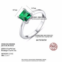 Load image into Gallery viewer, Emerald Female Zircon Stone Finger Ring 925 Sterling
