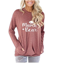 Load image into Gallery viewer, Mama Bear Women&#39;s t-shirts tee cute long sleeve
