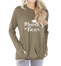 Load image into Gallery viewer, Mama Bear Women&#39;s t-shirts tee cute long sleeve
