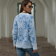 Load image into Gallery viewer, Sweater women casual retro cashmere Christmas snowflake pullover
