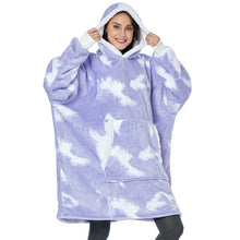 Load image into Gallery viewer, Oversized Hoodie Blanket With Sleeves Sweatshirt Plaid Winter Fleece For Women
