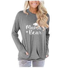 Load image into Gallery viewer, Mama Bear Women&#39;s t-shirts tee cute long sleeve
