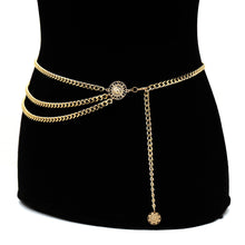 Load image into Gallery viewer, Alloy multi layer body chain female queen head waist
