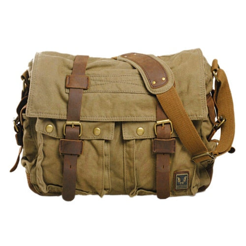 Large Men's Military Army Vintage Crossbody Shoulder Bag