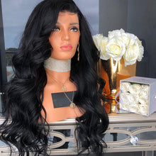 Load image into Gallery viewer, Body Wave Lace Front Wigs Black Color Synthetic Hair
