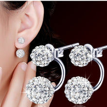 Load image into Gallery viewer, Luxury Shambhala Crystal Ball Stud Earrings Silvers Stud
