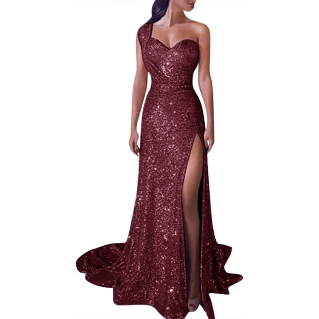 Sequin Dress Prom Sexy Party Sundress V-Neck Dress