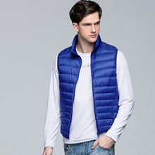 Load image into Gallery viewer, Winter New Men White Duck Down Vest Ultralight Sleeveless Vest Jacket Fashion Stand Collar Men Large Size
