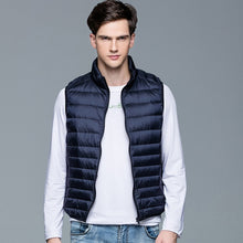 Load image into Gallery viewer, Winter New Men White Duck Down Vest Ultralight Sleeveless Vest Jacket Fashion Stand Collar Men Large Size
