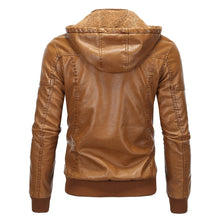 Load image into Gallery viewer, Men Leather Suede Hooded Motorcycle Leather Jacket New Fashion Male Autumn And Winter jacket  Large Size 3XL
