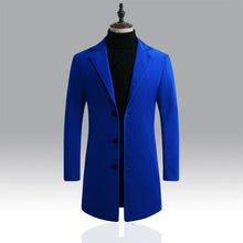 Load image into Gallery viewer, Casual Long Windbreaker Jacket / Male Solid Color Single Breasted Trench Coat
