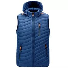 Load image into Gallery viewer, New Removable Hat Mens Vest Simple Solid Color Warm Zipper Mens Jackets and Coats Winter Fashion
