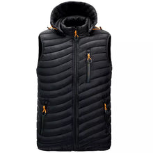 Load image into Gallery viewer, New Removable Hat Mens Vest Simple Solid Color Warm Zipper Mens Jackets and Coats Winter Fashion
