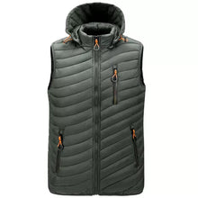 Load image into Gallery viewer, New Removable Hat Mens Vest Simple Solid Color Warm Zipper Mens Jackets and Coats Winter Fashion

