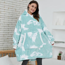 Load image into Gallery viewer, Oversized Hoodie Blanket With Sleeves Sweatshirt Plaid Winter Fleece For Women
