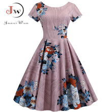 Load image into Gallery viewer, Plus Size Floral Print  A-line Party Dress Women
