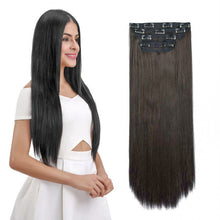 Load image into Gallery viewer, 26&#39;&#39; 30&#39;&#39; 1Pc 5 Clip-in Hair Extensions Long Straight Natural Fake Hairpieces Black Brown Synthetic for Women - radiantonlinemall
