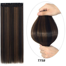 Load image into Gallery viewer, 26&#39;&#39; 30&#39;&#39; 1Pc 5 Clip-in Hair Extensions Long Straight Natural Fake Hairpieces Black Brown Synthetic for Women - radiantonlinemall
