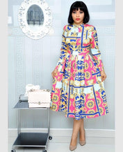 Load image into Gallery viewer, Plus Size Print Vintage Women Dress African Style Office Ladies OL Clothes Plus Size A Line Long Sleeve Midi Autumn Dresses Retro - radiantonlinemall
