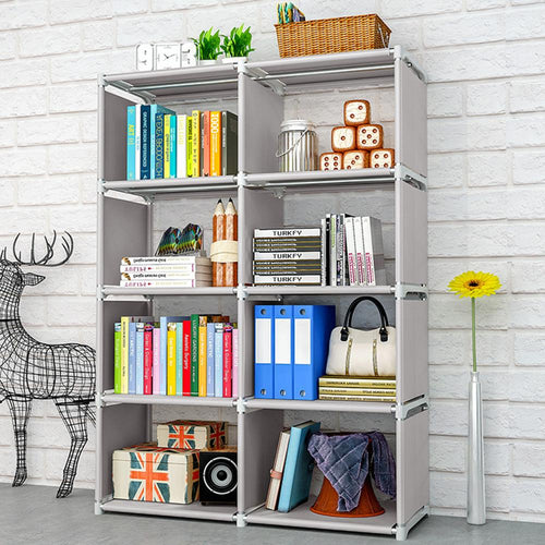 Double Rows  8 Cube Decorative Display Stand Shelf Rack Bookcase Cabinet Organizer Bookshelf - radiantonlinemall