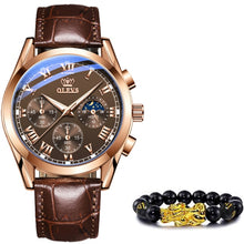 Load image into Gallery viewer, New Fashion Mens Watches with Brown Leather Top Brand Luxury Sports Chronograph Quartz Watch Men - radiantonlinemall
