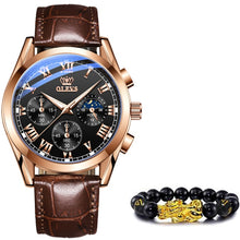 Load image into Gallery viewer, New Fashion Mens Watches with Brown Leather Top Brand Luxury Sports Chronograph Quartz Watch Men - radiantonlinemall
