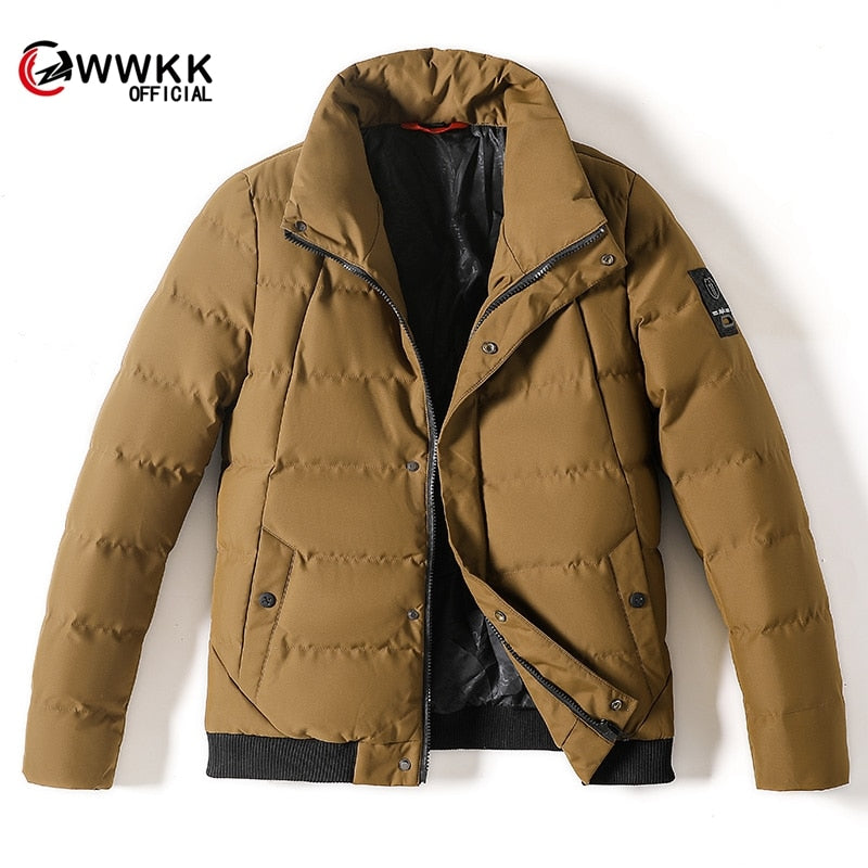 WWKK Winter Jacket Mens Quality Thermal Thick Coat Snow Parka Male Warm Outwear Fashion - White Duck Down Jacket Men