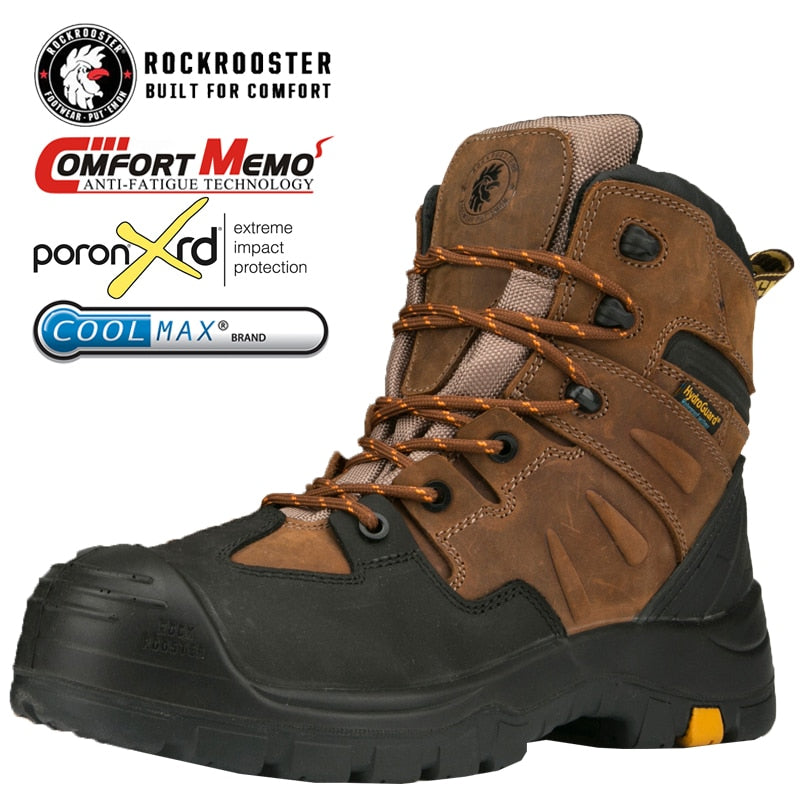 ROCKROOSTER Safety Work Boots For Men Security Ankle Shoes Composite Toe Cap Boots Man Construction Work Shoes Safty Shoes - radiantonlinemall