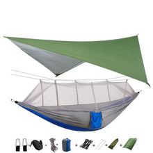 Load image into Gallery viewer, Outdoor Mosquito Net Parachute Portable Camping Hammock with Rain Fly Tarp,Nylon Hammocks Camping Hanging Sleeping Bed Swing - radiantonlinemall
