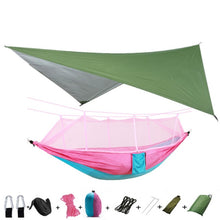 Load image into Gallery viewer, Outdoor Mosquito Net Parachute Portable Camping Hammock with Rain Fly Tarp,Nylon Hammocks Camping Hanging Sleeping Bed Swing - radiantonlinemall
