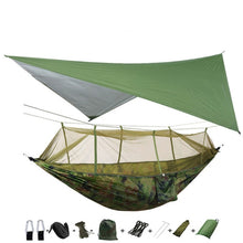 Load image into Gallery viewer, Outdoor Mosquito Net Parachute Portable Camping Hammock with Rain Fly Tarp,Nylon Hammocks Camping Hanging Sleeping Bed Swing - radiantonlinemall
