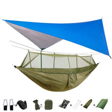 Load image into Gallery viewer, Outdoor Mosquito Net Parachute Portable Camping Hammock with Rain Fly Tarp,Nylon Hammocks Camping Hanging Sleeping Bed Swing - radiantonlinemall
