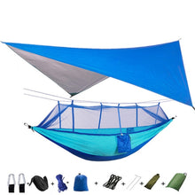 Load image into Gallery viewer, Outdoor Mosquito Net Parachute Portable Camping Hammock with Rain Fly Tarp,Nylon Hammocks Camping Hanging Sleeping Bed Swing - radiantonlinemall
