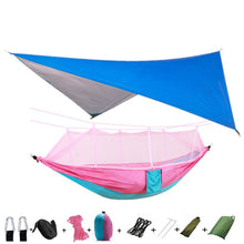 Load image into Gallery viewer, Outdoor Mosquito Net Parachute Portable Camping Hammock with Rain Fly Tarp,Nylon Hammocks Camping Hanging Sleeping Bed Swing - radiantonlinemall
