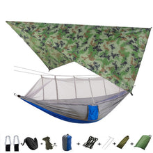 Load image into Gallery viewer, Outdoor Mosquito Net Parachute Portable Camping Hammock with Rain Fly Tarp,Nylon Hammocks Camping Hanging Sleeping Bed Swing - radiantonlinemall
