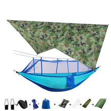 Load image into Gallery viewer, Outdoor Mosquito Net Parachute Portable Camping Hammock with Rain Fly Tarp,Nylon Hammocks Camping Hanging Sleeping Bed Swing - radiantonlinemall
