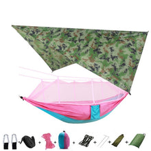 Load image into Gallery viewer, Outdoor Mosquito Net Parachute Portable Camping Hammock with Rain Fly Tarp,Nylon Hammocks Camping Hanging Sleeping Bed Swing - radiantonlinemall
