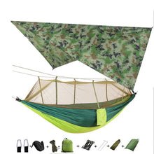 Load image into Gallery viewer, Outdoor Mosquito Net Parachute Portable Camping Hammock with Rain Fly Tarp,Nylon Hammocks Camping Hanging Sleeping Bed Swing - radiantonlinemall
