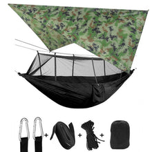 Load image into Gallery viewer, Outdoor Mosquito Net Parachute Portable Camping Hammock with Rain Fly Tarp,Nylon Hammocks Camping Hanging Sleeping Bed Swing - radiantonlinemall
