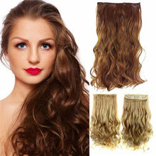 Load image into Gallery viewer, Womens Ladies Long Natural Curly 5 Clips One Piece Full Head Clip In Hair Extensions Black Brown Blonde Hair Piece
