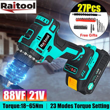 Load image into Gallery viewer, Cordless Electric Drill Brushless Hand Drill Mini Electric Screwdriver Rechargeable Drill with 27pcs Chuck Tools - radiantonlinemall

