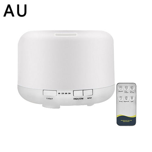 Aroma Diffuser 500 Ml Electric Ultrasonic Essential Oils Diffuser Air Atomizing Humidifier With Remote Control Pure White - radiantonlinemall