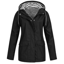 Load image into Gallery viewer, Plus Size Short Winter Women Casual Solid Color Jacket Outdoor Hooded Windproof Loose Coat Stripe Print Pocket Women&#39;s Coat - radiantonlinemall
